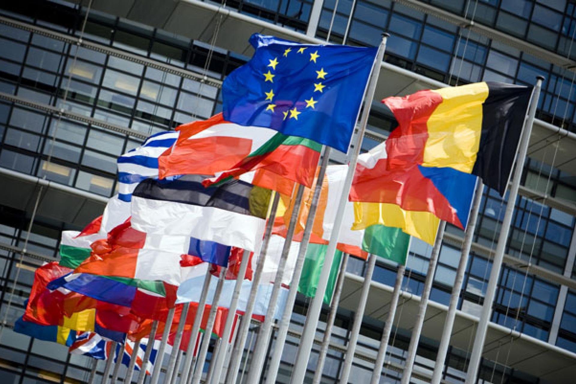 Vlaggen van landen tijdens de Europese verkiezingen