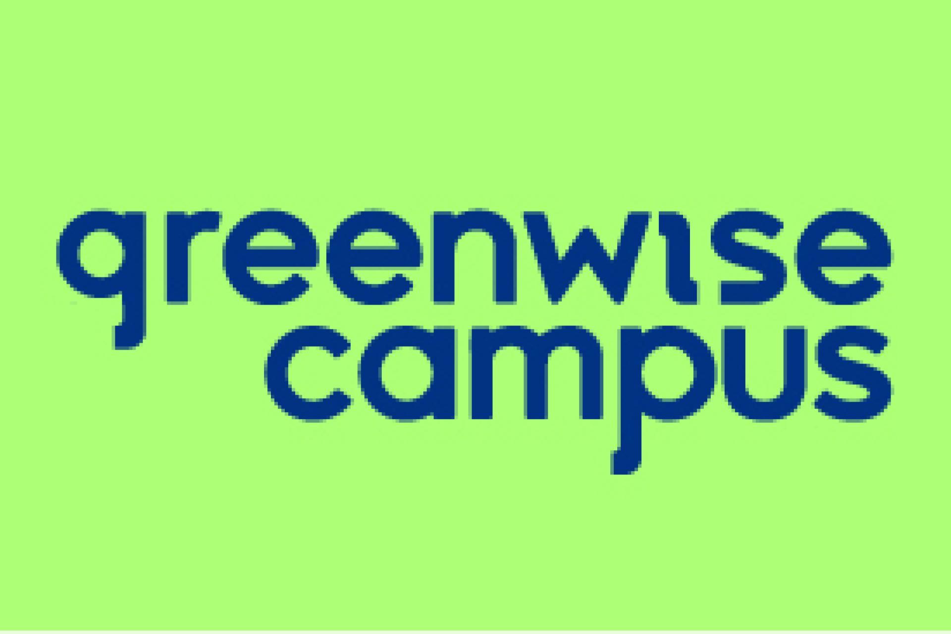 Greenwise Campus uitgeschreven in groen en blauwe kleuren